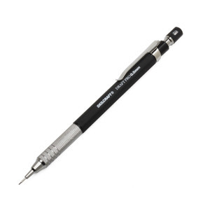 AbilityOne 7520016943026 SKILCRAFT Draft Pro Mechanical Drafting Pencil, 0.5 mm, Black Lead, Black/Silver Barrel, 3/Pack (NSN6943026) View Product Image