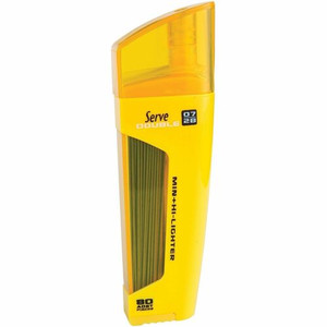 Serve Double Leads & Highlighter - 0.7 mm Lead Size - Yellow Ink - Black Lead Product Image 