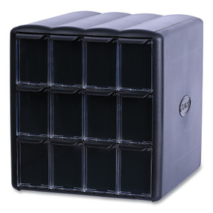 FLAVIA Four Column Merchandiser, 12 Compartments, 15.2 x 17.2 x 16.3, Black View Product Image
