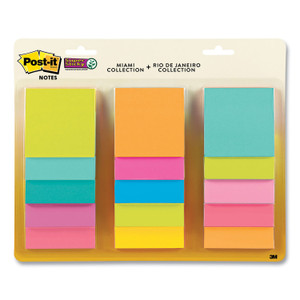 Pad Collection Assortment Pack, 3" x 3", Energy Boost and Supernova Neon Color Collections, 45 Sheets/Pad, 15 Pads/Pack (MMM65415SSMLTI2) View Product Image