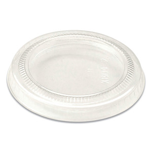 World Centric PLA Lids for Fiber Cups, 2.6" Diameter x 0.3"h, Clear, Plastic, 2,000/Carton (WORCPLCS2S) View Product Image