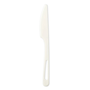 World Centric TPLA Compostable Cutlery, Knife, 6.7", White, 1,000/Carton (WORKNPS6) View Product Image