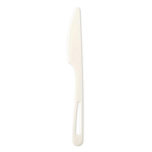 World Centric TPLA Compostable Cutlery, Knife, Plastic, White, 1,000/Carton View Product Image