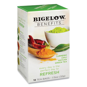 Bigelow Benefits Turmeric Chili Matcha Green Tea, 0.6 oz Tea Bag, 18/Box (BTC826) View Product Image