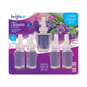 BRIGHT Air Electric Scented Oil Air Freshener Refill, Sweet Lavender and Violet, 0.67 oz Bottle, 5/Pack, 6 Pack/Carton View Product Image