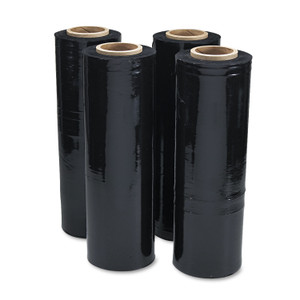 Universal Black Stretch Film, 18" x 1,500 ft Roll, 20 mic (80-Gauge), 4/Carton View Product Image