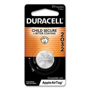 Duracell Lithium Coin Batteries With Bitterant, 2032 (DURDL2032BEA) View Product Image