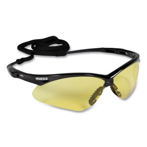 KleenGuard Nemesis Safety Glasses, Black Frame, Amber Lens, 12/Box (KCC22476) View Product Image