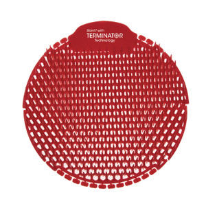 Fresh Products Slant7 with Terminator Urinal Screen, Evergreen Scent, Red, 30/Carton View Product Image