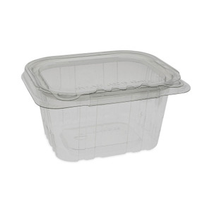 Pactiv Evergreen EarthChoice Tamper Evident Recycled Hinged Lid Deli Container, 16 oz, 5.38 x 4.5 x 2.63, Clear, Plastic, 304/Carton (PCTTEHL5X416) View Product Image