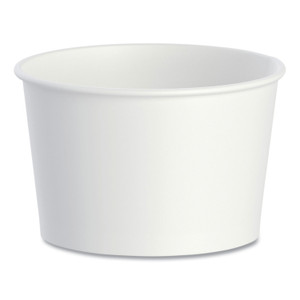 SOLO Double Poly Paper Food Containers, 8 oz, 3.8" Diameter x 2.4" h, White, 50/Pack, 20 Packs/Carton View Product Image
