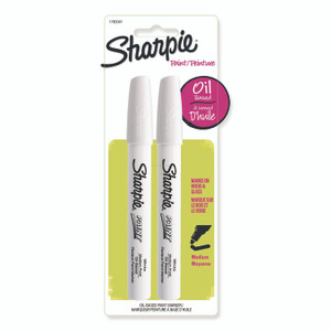 Sharpie Permanent Paint Marker, Medium Bullet Tip, White, 2/Pack View Product Image