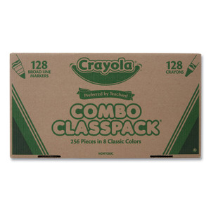 Crayola Crayons and Markers Combo Classpack, Eight Colors, 256/Set View Product Image