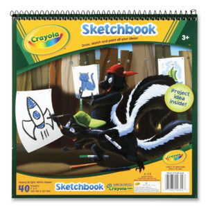 Crayola Animal Animations Wirebound Sketchpad, Unruled, Gold/Green Cover, 40 White 9 x 9 Sheets (CYO993404) View Product Image