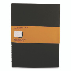 Moleskine Cahier Journal, 1-Subject, Narrow Rule, Black Cover, (120) 9.75 x 7.5 Sheets, 3/Pack View Product Image