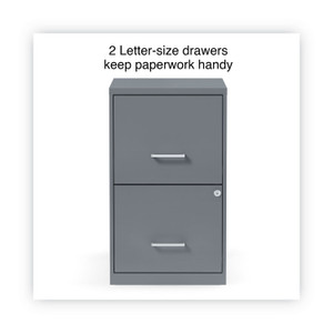 Alera Soho Vertical File Cabinet, 2 Drawers: File/File, Letter, Charcoal, 14" x 18" x 24.1" View Product Image