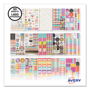 Avery Planner Sticker Variety Pack for Moms, Budget, Family, Fitness, Holiday, Work, Assorted Colors, 1,820/Pack (AVE6780) View Product Image