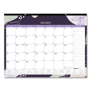 Blueline Monthly Desk Pad Calendar, Abstract Floral Artwork, 22 x 17, Black Binding, Clear Corners, 12-Month (Jan-Dec): 2024 View Product Image