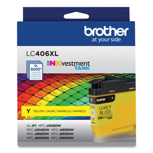 Brother LC406XLYS INKvestment High-Yield Ink, 5,000 Page-Yield, Yellow (BRTLC406XLYS) View Product Image