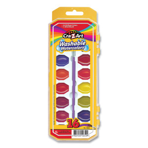 Cra-Z-Art Washable Watercolors, 16 Assorted Colors, Palette Tray CZA1065236 (CZA1065236) View Product Image