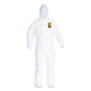KleenGuard A20 Breathable Particle Protection Coveralls, Elastic Back, Hood, Medium, White, 24/Carton (KCC49112) View Product Image