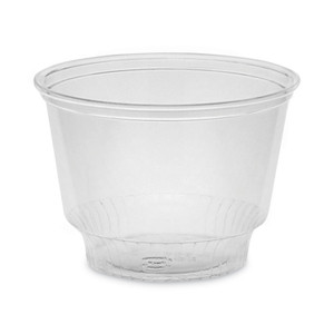 Pactiv Evergreen EarthChoice Recycled Clear Plastic Sundae Dish, 8 oz, 4" dia x 3"h, Clear, 60/Bag, 15 Bags/Carton (PCTYPS8C) View Product Image