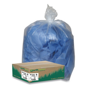 Earthsense Commercial Linear Low Density Clear Recycled Can Liners, 23 gal, 1 mil, 28.5" x 43", Clear, 150/Carton View Product Image