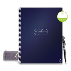 Rocketbook Core Smart Notebook, Dotted Rule (4 sq/in), Midnight Blue Cover, (16) 11 x 8.5 Sheets View Product Image