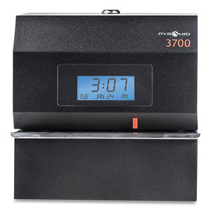 Pyramid Technologies 3700 Heavy-Duty Time Clock and Document Stamp, LCD Display, Black View Product Image