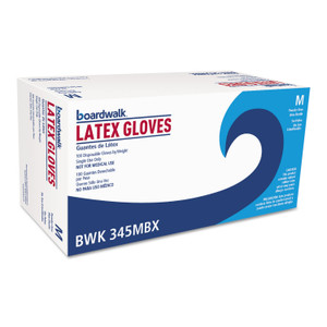 Boardwalk General-Purpose Latex Gloves, Natural, Medium, Powder-Free, 4.4 mil, 1,000/Carton (BWK345MCT) View Product Image