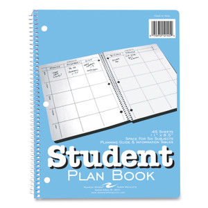 Roaring Spring Student Plan Book, 40-Weeks: Six-Subject Day, Blue/White Cover, (100) 11 x 8.5 Sheets View Product Image