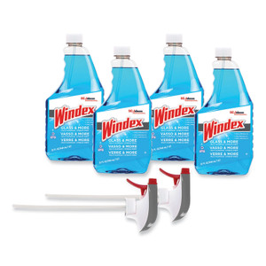 Windex Original Glass Cleaner, Fresh Scent, 32 oz Spray Bottle, 4/Carton View Product Image