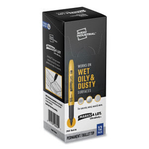Avery MARKS A LOT UltraDuty Permanent Markers, Fine Bullet Tip, Black 12/Box (AVE29840) Product Image 