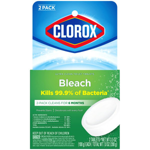 Clorox Company Toilet Bowl Cleaner Tablets, Bleach, 3.5oz, 2/EA, WE (CLO30024) View Product Image