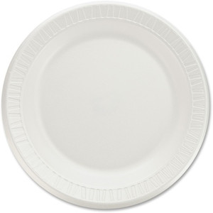 Dart Quiet Classic 9" Laminated Foam Plates - 9" Diameter - White - Foam Body - 125/Pack Product Image 