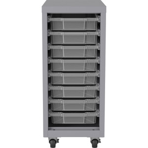 Lorell Storage Unit, w/ Bins, 15"Wx18"Lx36"H, Platinum/Clear (LLR71105) View Product Image