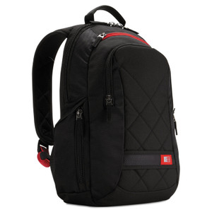 Case Logic Diamond Backpack, Fits Devices Up to 14.1", Polyester, 6.3 x 13.4 x 17.3, Black View Product Image