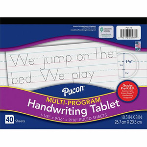 Pacon Multi-Program Handwriting Tablet - 40 Sheets - Both Side Ruling Surface - Ruled Front Ruling - 1.13" Ruled - 10 1/2" x 8" Sheet Size Product Image 