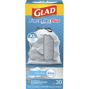 Clorox Company Kitchen Bags w/Drawstring, 20gal, 30 Bags, White (CLO78913) View Product Image