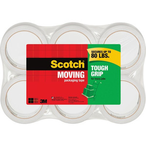 Scotch Tough Grip Moving Packaging Tape - 43.70 yd Length x 1.88" Width - Clear - Fiber Product Image 