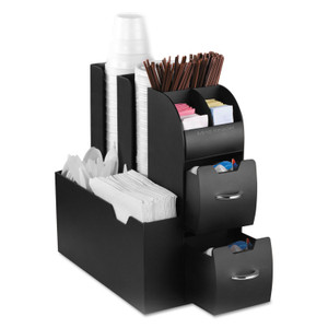 Mind Reader Coffee Condiment Caddy Organizer, 10 Compartments, 5.4 x 11 x 12.6, Black (EMSCAD01BLK) View Product Image