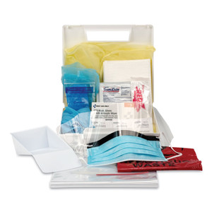 First Aid Only Bloodborne Pathogen Spill Clean Up Kit with CPR Pack, 31 Pieces, Plastic Case View Product Image
