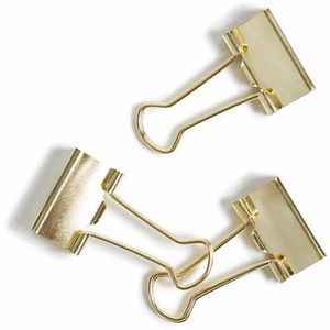 U Brands Binder Clip - Small - 75 Sheet Capacity - for Project, Home, Classroom, Office - Acid-free, Non-magnetic - Gold Product Image 