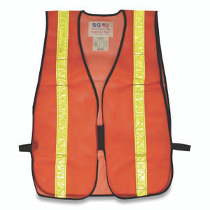 PIP Hook and Loop Safety Vest, One Size Fits Most, Hi-Viz Orange with Yellow Prismatic Tape View Product Image
