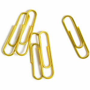 U Brands Paper Clip - Medium - for Office, Paper - Acid-free, Non-magnetic, Durable, Reusable, Non-toxic - Gold - Steel, Vinyl Product Image 