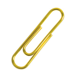 U Brands Paper Clips, Medium, Vinyl-Coated, Gold, 200 Clips/Box, 5 Boxes/Pack (UBR3619U0624) View Product Image