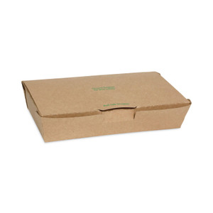 Pactiv Evergreen EarthChoice Tamper Evident OneBox Paper Box, 9 x 4.85 x 2, Kraft, 100/Carton (PCTNOB02KECTE) View Product Image