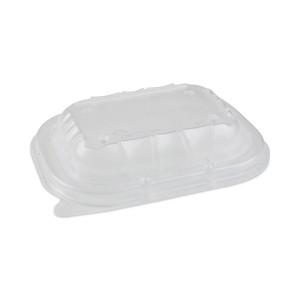 Pactiv Evergreen EarthChoice Entree2Go Takeout Container Vented Lid, 5.65 x 4.25 x 0.93, Clear, Plastic, 600/Carton View Product Image