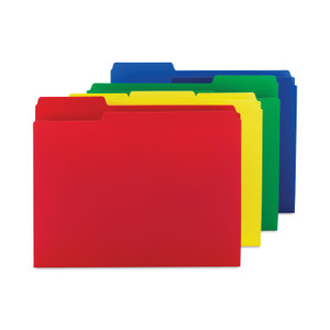 Smead Top Tab Poly Colored File Folders, 1/3-Cut Tabs: Assorted, Letter Size, 0.75" Expansion, Assorted Colors,12/Pack View Product Image