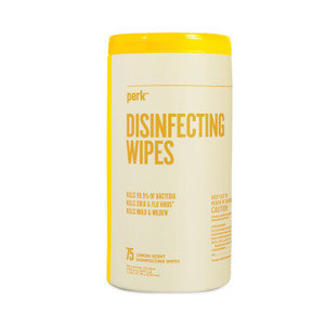 Disinfecting Wipes, 7 x 8, Lemon, 75 Wipes/Canister, 6 Canisters/Carton (PRK56665CT) View Product Image